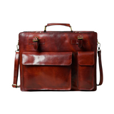 Attaché-case en cuir prestige sang de bœuf