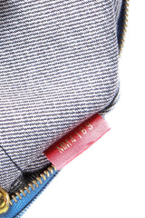 Patchwork Neverfull Pouch Wristlet - Blue Denim Damier