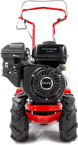 VIRLALA Earthquake Victory Rear Tine Tiller with powerful 212cc 4-cycle Viper engine, shown with rear tine attachment.