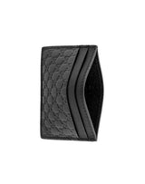 Gg Canvas Embossed Leather Card Holder Black