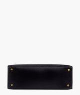 Black color suede workplace handbag