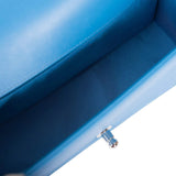 Sac Boy Chanel Moyen Cuir de Veau Bleu Métal Argenté