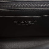 Sac à rabat Chanel Mini Rectangulaire Agneau Noir Finitions Argent Clair