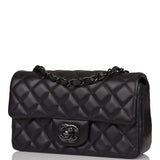 Sac Chanel Mini Rectangulaire à Rabat SO Black Agneau Noir Quincaillerie Noire