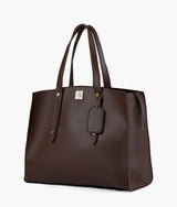 Dark brown color  multi compartment satchel bag