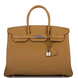 Hermès Birkin 35 Bronze D'Or Togo Bijouterie Palladium