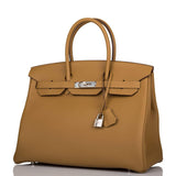 Hermès Birkin 35 Bronze D'Or Togo Bijouterie Palladium