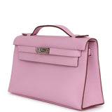 Hermes Kelly Pochette Mauve Sylvestre Swift Palladium