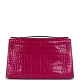 Hermes Kelly Pochette Rose Scheherazade Alligator Brillant Accastillage Doré