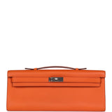 Hermès Kelly Cut Orange Swift Finition Palladium