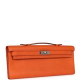Hermès Kelly Cut Orange Swift Finition Palladium