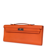 Hermès Kelly Cut Orange Swift Finition Palladium