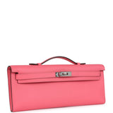 Hermès Kelly Cut Rose Azalée Swift Métal Argenté Palladium