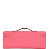 Hermès Kelly Cut Rose Azalée Swift Métal Argenté Palladium