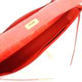 Hermès Kelly Cut Orange Poppy Crocodile Porosus Brillant Accastillage Doré