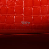 Hermès Kelly Pochette Alligator Mississippien Brillant Orange Poppy Finition Palladium