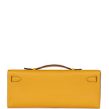 Hermes Kelly Cut Jaune Ambre Swift Finition Or
