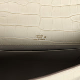 Hermes Kelly Pochette Beton Matte Alligator Gold Hardware