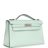 Hermès Kelly Pochette Vert Menthe Swift Finition Palladium