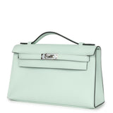 Hermès Kelly Pochette Vert Menthe Swift Finition Palladium