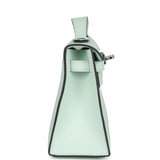 Hermès Kelly Pochette Vert Menthe Swift Finition Palladium