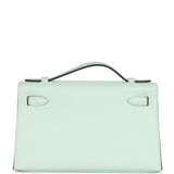 Hermès Kelly Pochette Vert Menthe Swift Finition Palladium