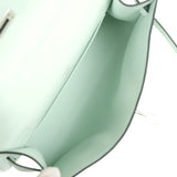Hermès Kelly Pochette Vert Menthe Swift Finition Palladium