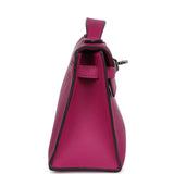 Hermès Kelly Pochette Rose Pourpre Swift Palladium