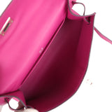 Hermès Kelly Pochette Rose Pourpre Swift Palladium