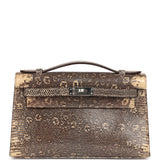 Hermès Kelly Pochette Lézard Varanus Salvator du Désert Accastillage Palladium