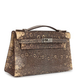 Hermès Kelly Pochette Lézard Varanus Salvator du Désert Accastillage Palladium