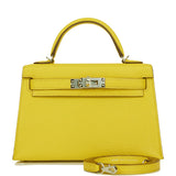 Hermès Kelly Sellier 20 Jaune de Naples Verso Chèvre Palladium