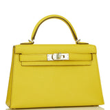 Hermès Kelly Sellier 20 Jaune de Naples Verso Chèvre Palladium