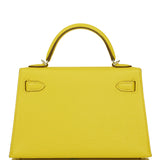 Hermès Kelly Sellier 20 Jaune de Naples Verso Chèvre Palladium