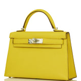 Hermès Kelly Sellier 20 Jaune de Naples Verso Chèvre Palladium