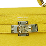 Hermès Kelly Sellier 20 Jaune de Naples Verso Chèvre Palladium