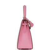 Hermès Kelly Sellier 25 Rose 5P Verso Madame Finition Palladium