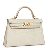 Hermes Kelly Sellier 20 Beton Matte Alligator Gold Hardware