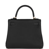 Hermès Kelly Retourné 25 Noir Togo Métal Doré