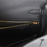 Hermès Kelly Retourné 25 Noir Togo Métal Doré