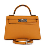 Hermès Kelly Sellier 20 Moutarde chèvre palladium