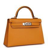 Hermès Kelly Sellier 20 Moutarde chèvre palladium
