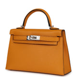 Hermès Kelly Sellier 20 Moutarde chèvre palladium