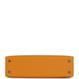 Hermès Kelly Sellier 20 Moutarde chèvre palladium