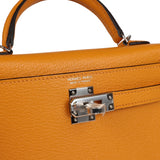 Hermès Kelly Sellier 20 Moutarde chèvre palladium