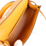 Hermès Kelly Sellier 20 Moutarde chèvre palladium