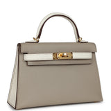 Hermes Special Order (HSS) Kelly Sellier 20 Gris Tourterelle et Nata Chevre, Accastillage Doré