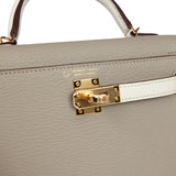 Hermes Special Order (HSS) Kelly Sellier 20 Gris Tourterelle et Nata Chevre, Accastillage Doré