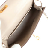 Hermes Special Order (HSS) Kelly Sellier 20 Gris Tourterelle et Nata Chevre, Accastillage Doré
