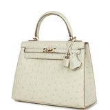 Hermès Commande Spéciale (HSS) Kelly Sellier 25 Nata Verso Autruche Métallerie Permabrass